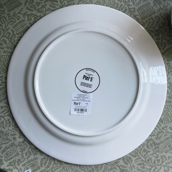Pier 1 NEW spring Easter squirrel ironstone floral salad & dinner plate - Picture 3 of 3